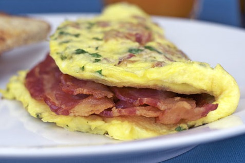 Bacon and Onion Omelette
