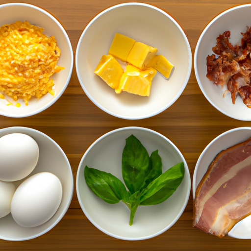 bacon basil cheddar omelette ingredients