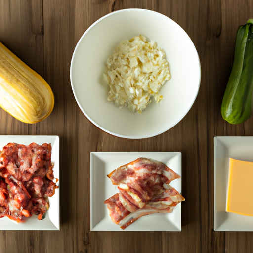 bacon zucchini cheddar omelette ingredients