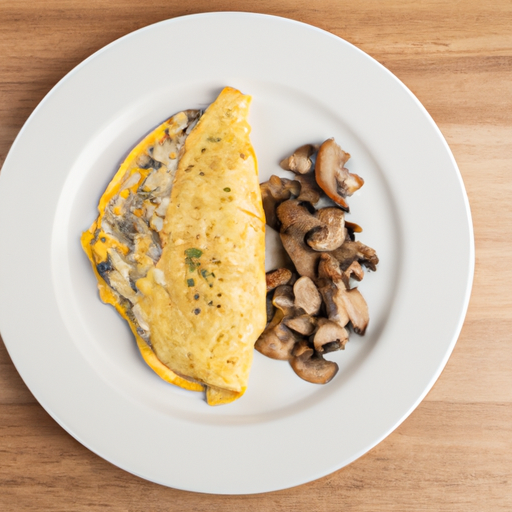 chicken omelette with sauteed mushrooms