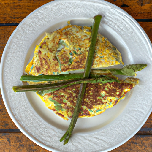 crab and asparagus omelette