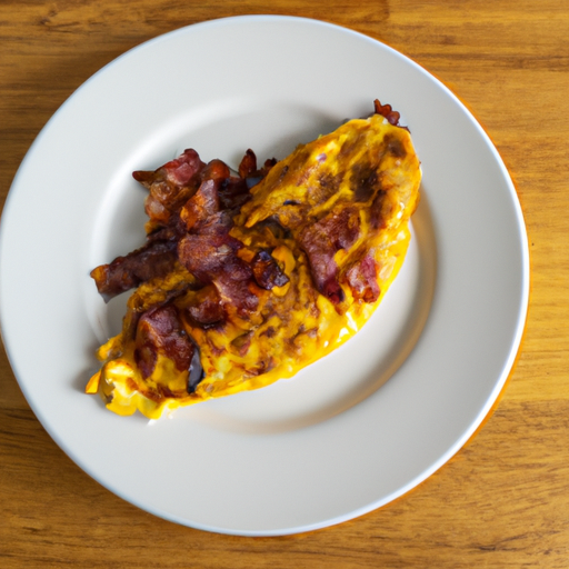 crispy bacon and sweet onion omelette