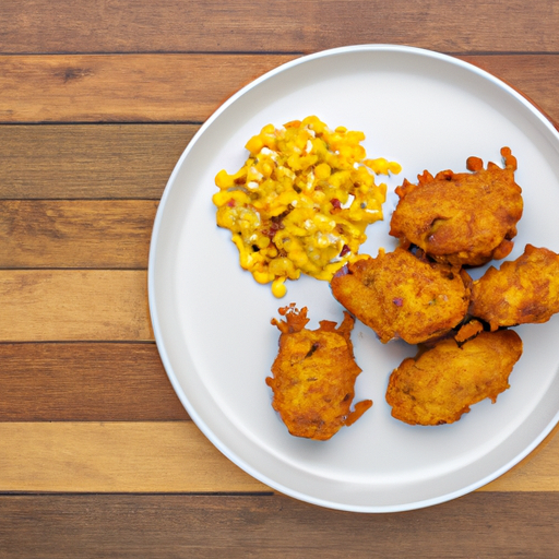 crunchy chicken and corn fritters