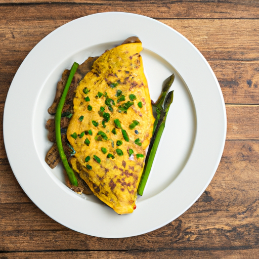 ground beef asparagus cheddar omelette