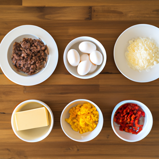 ground beef bell pepper cheddar omelette ingredients