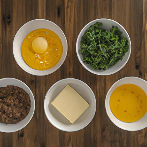 ground beef kale cheddar omelette ingredients