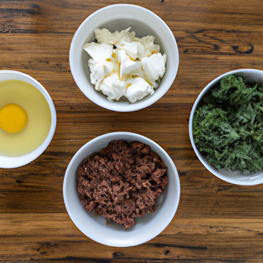 ground beef kale mozzarella omelette ingredients