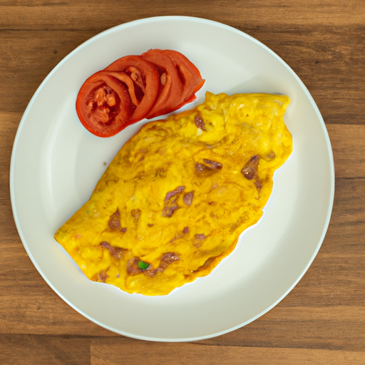 ground beef tomato cheddar omelette