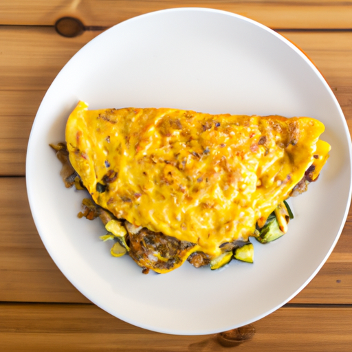 ground beef zucchini cheddar omelette