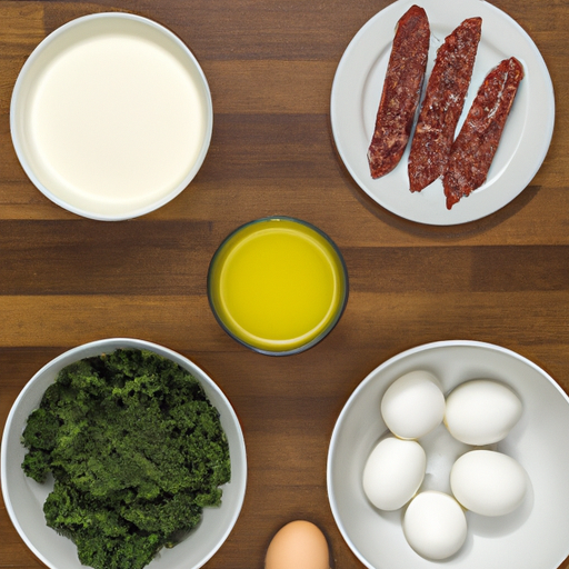 sausage kale mozzarella omelette ingredients