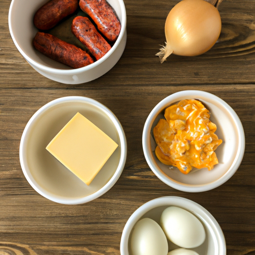 sausage onion cheddar omelette ingredients