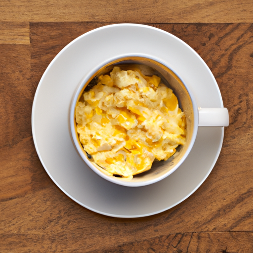 scrambled eggs in a mug