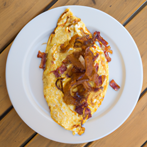 bacon onion goat cheese omelette