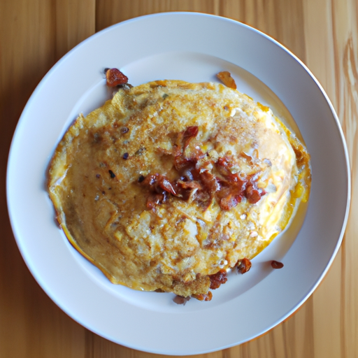 bacon onion provolone omelette