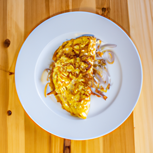 onion feta omelette