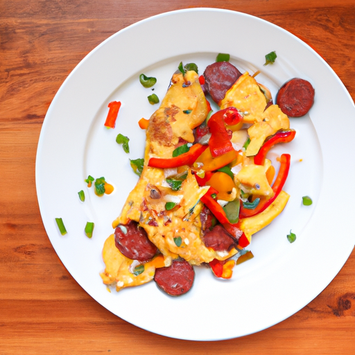 sausage bell pepper brie omelette