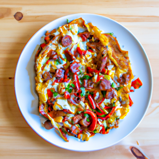 sausage bell pepper goat cheese omelette