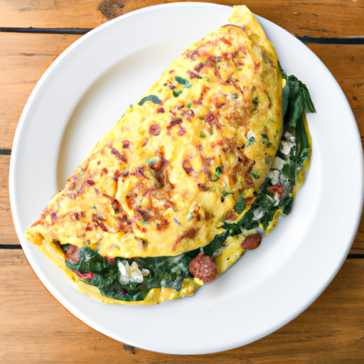 sausage spinach feta omelette