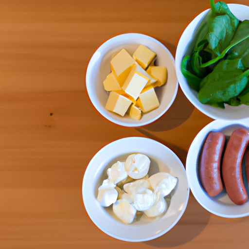 sausage spinach pepper jack omelette ingredients