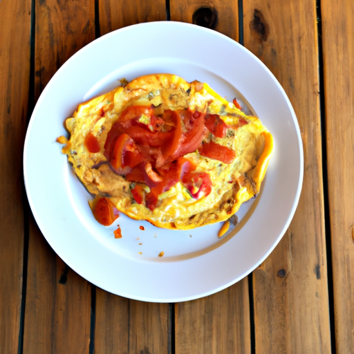 tomato pepper jack omelette